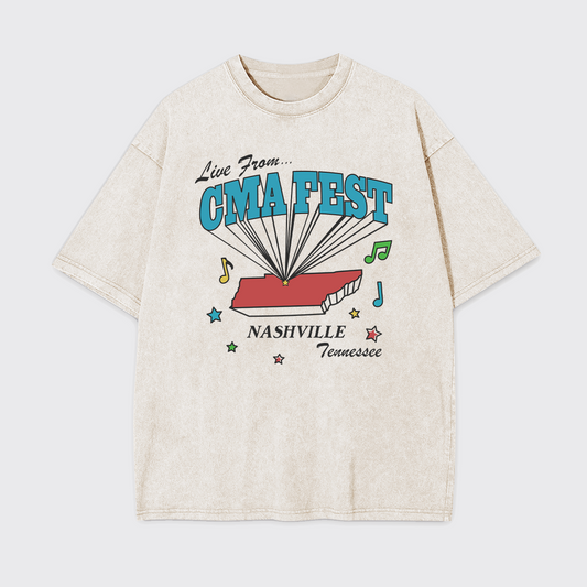 Live From Nashville Tennessee Garment-dye Tees