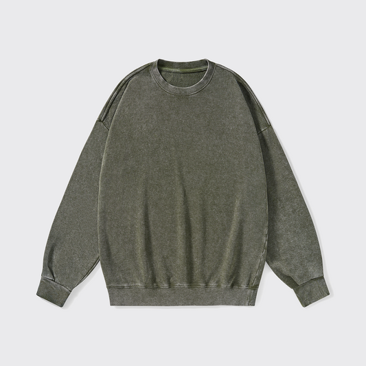 Washed Sweatshirt:Army Green