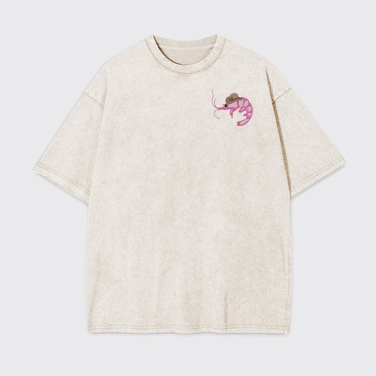Cowboy Shrimp Embroidered Garment-dye Tees