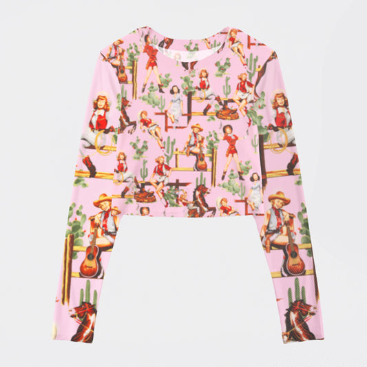Pink & Punchy Mesh Crop Long Sleeves