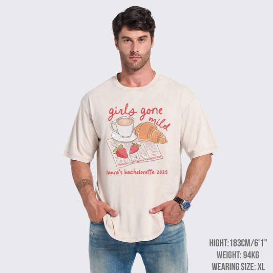 Espresso Coffee Croissant Strawberry Breakfast Garment-dye Tees