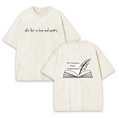 All's Fair In Love and Poetry Tortured Poets Department Garment-dye Tees
