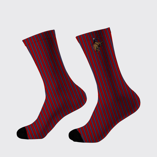 Red Riding Stripe Printed Cotton Socks