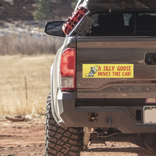 A Silly Goose Drives This Car Bumper Magnet