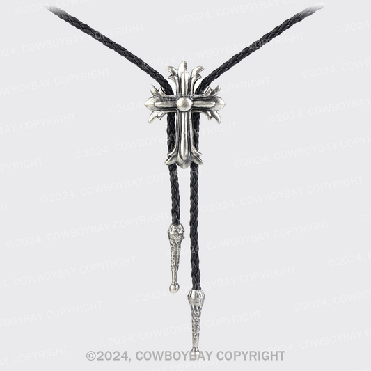 Vintage Tether Western Cross Necklace