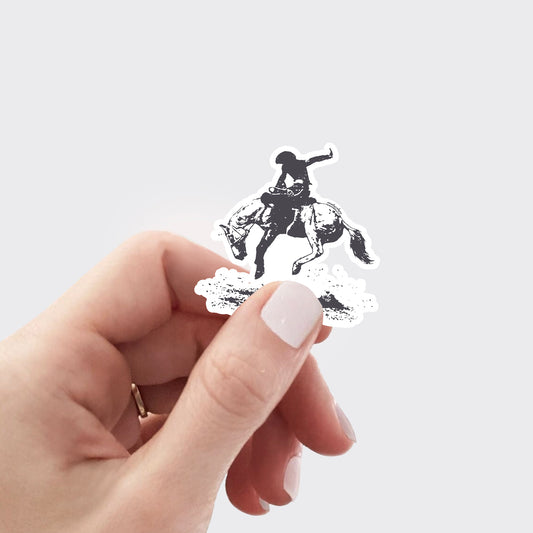 Rodeo Bucking Horse Cowboy Riding Stallion Sticker 