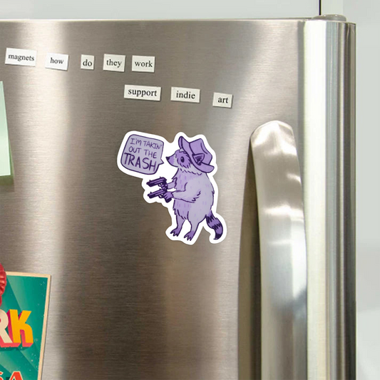 Raccoon Glitter_Broncobay Fridge Magnet