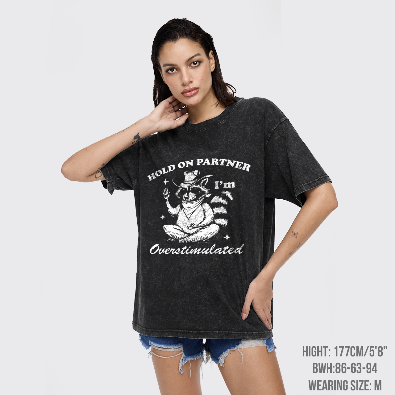 Hold On Partner I'm Overstimulated Garment-dye Tees