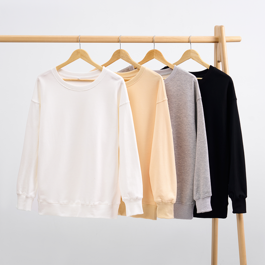 Classic Sweatshirts 4 Pack:White,Oatmeal,Grey,Black