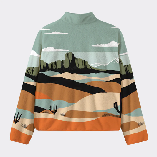 Desert Landscape Pattern Fleece Jacket