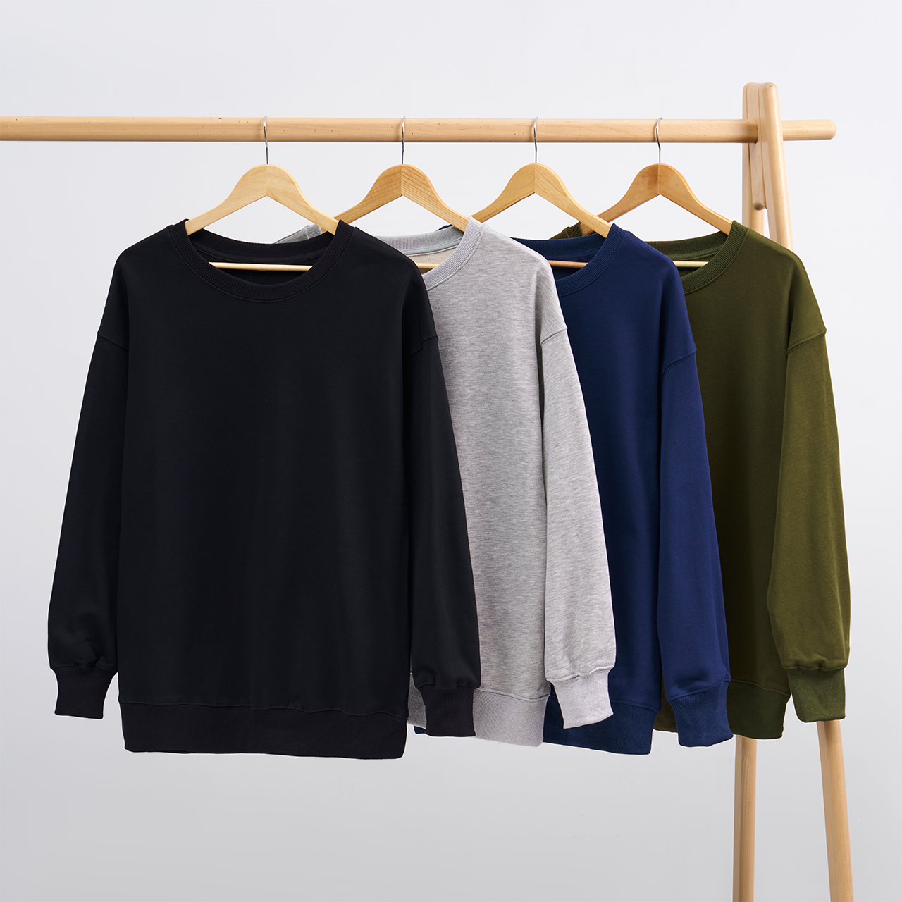 Classic Sweatshirts 4 Pack:Black,Grey,Navy,Army Green