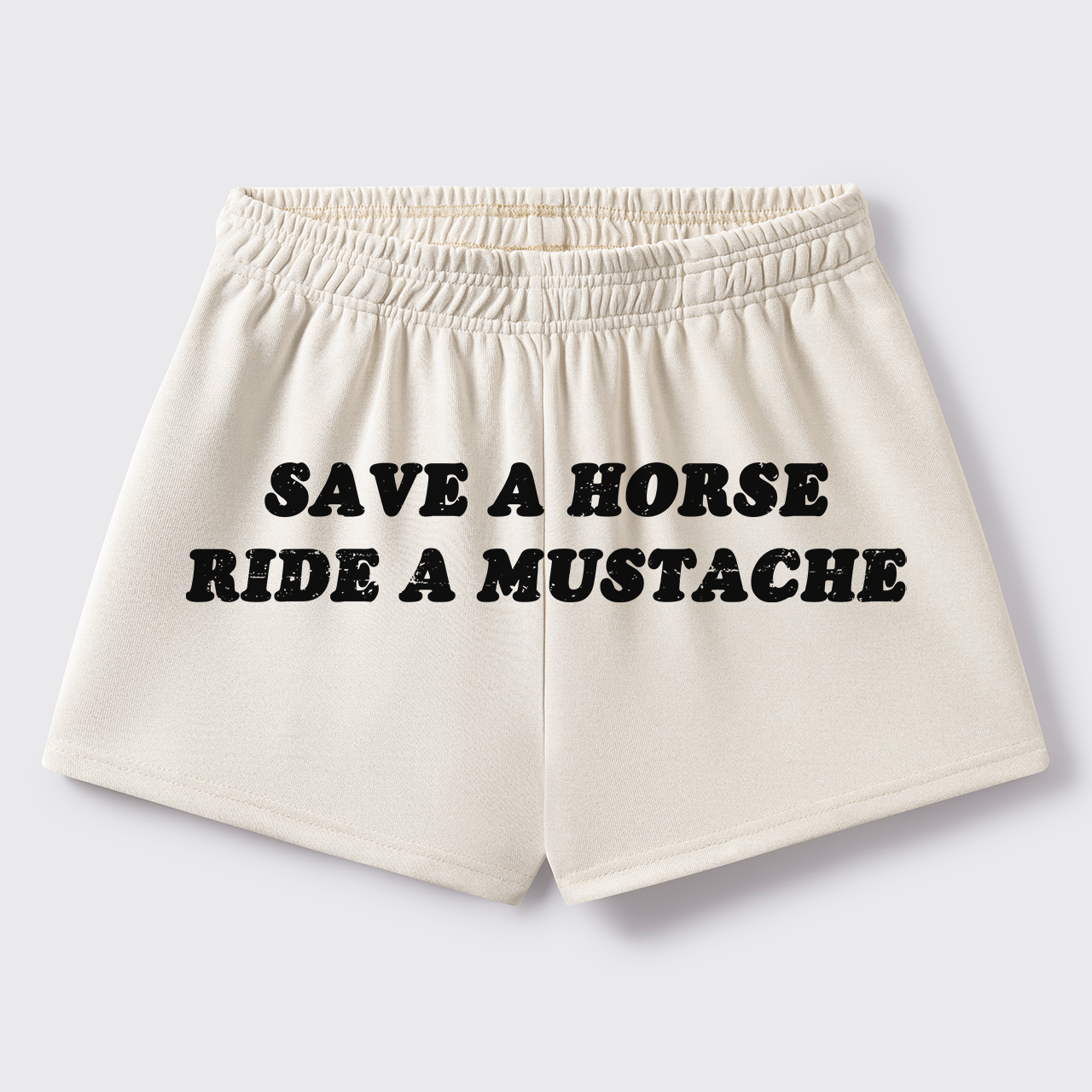 Save A Horse Ride A Mustache_Broncobay Sweat Shorts