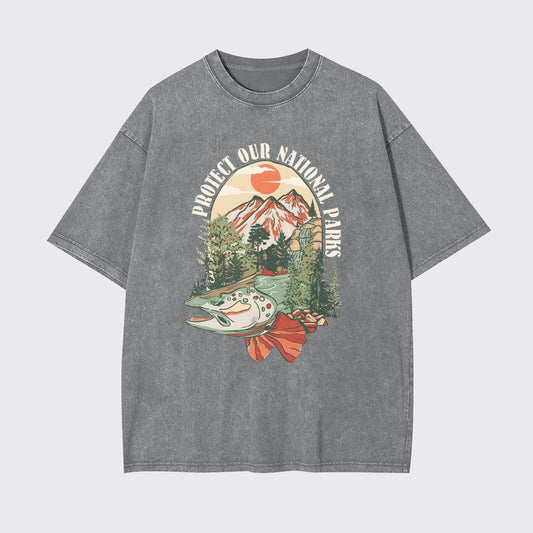 National Parks Hiking And Camping Garment-dye Tees