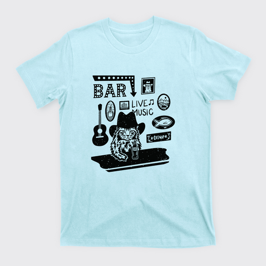 Cat with A Cowboy Hat In A Country Bar T-Shirts