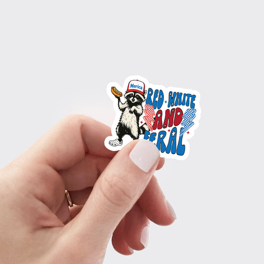 4th Of July-Red White And Feral_Broncobay Sticker