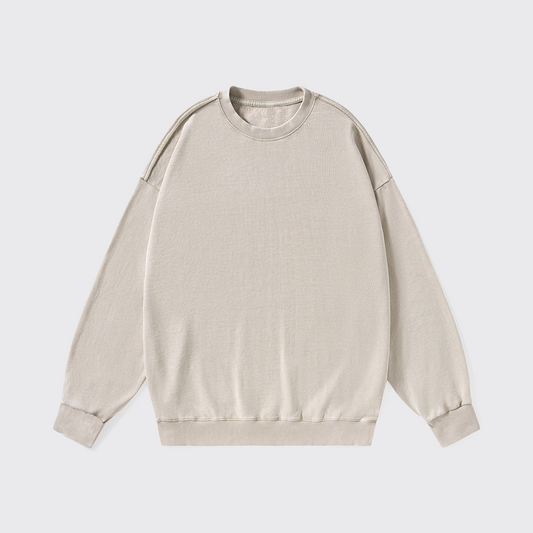 Washed Sweatshirt:Beige