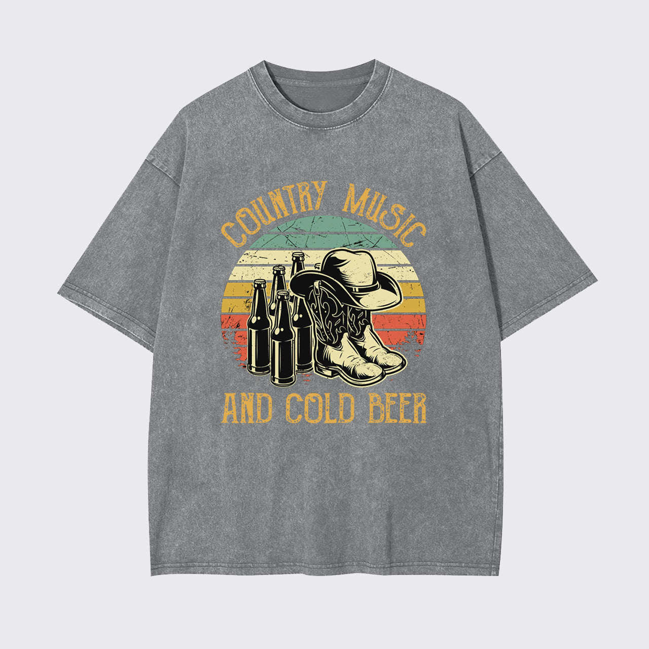 Country Music And Cold Beer Garment-dye Tees