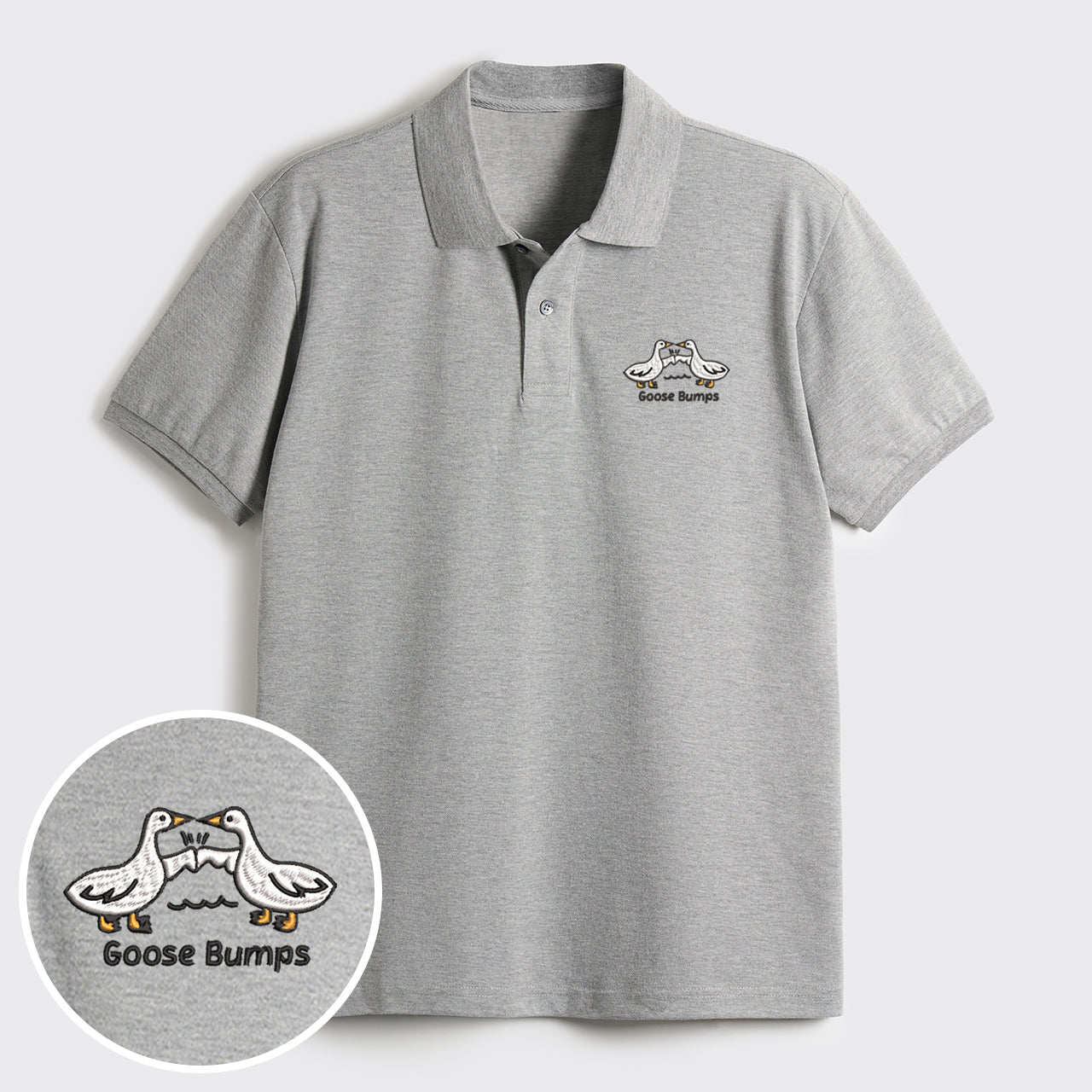 Goose Bumps Embroidered Polo Shirts