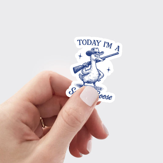 Retro Silly Goose-Today I'm A Serious Goose_Broncobay Sticker