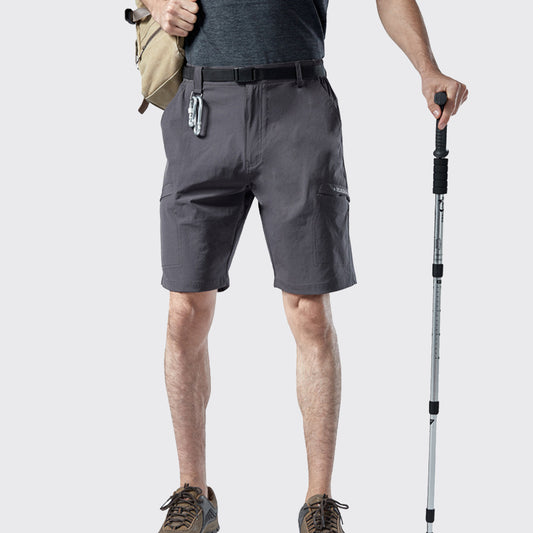 Men's Grey Multi-Pocket Quick-Drying Shorts