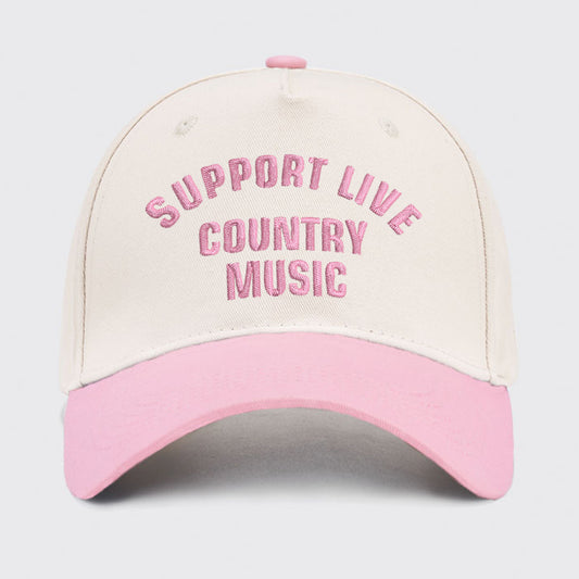 Support Live Country Music Embroidered Baseball Cap