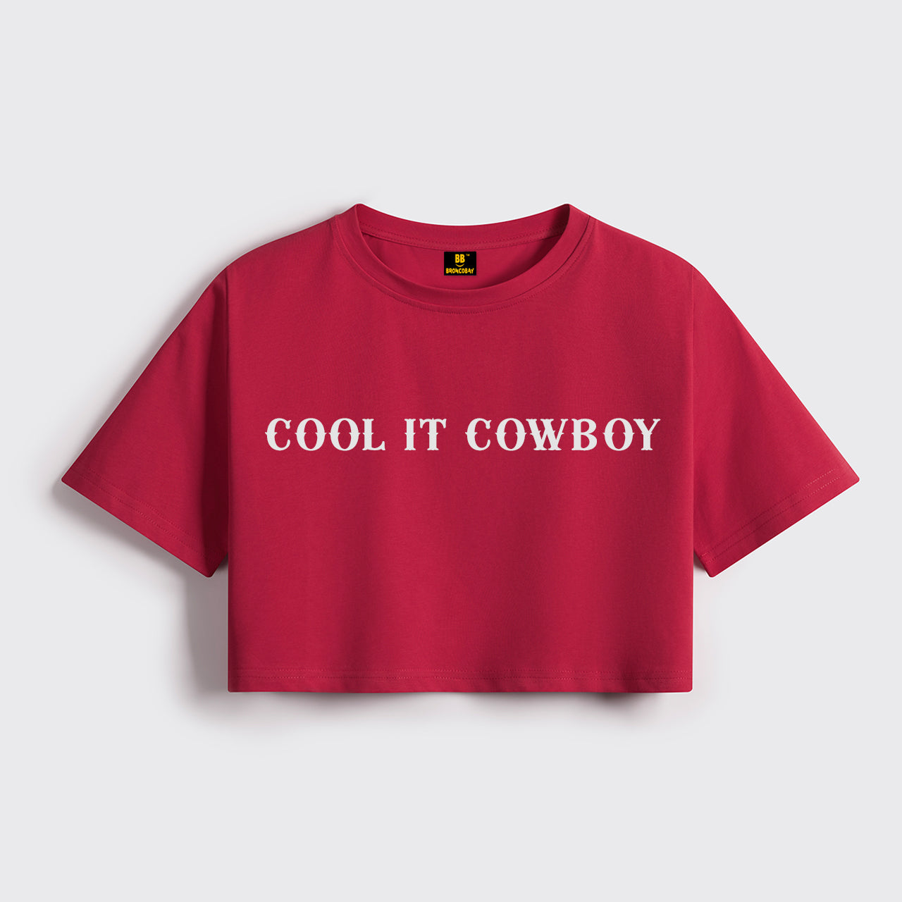 Western Fashion 90s Country Cool It Cowboy Cropped Boxy Tee