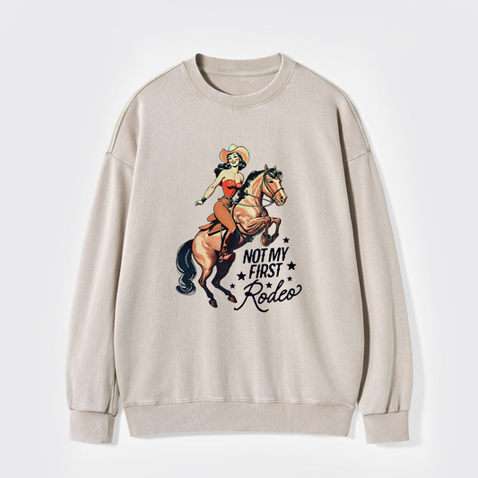 Retro Rodeo Cowgirl Washed Sweatshirts