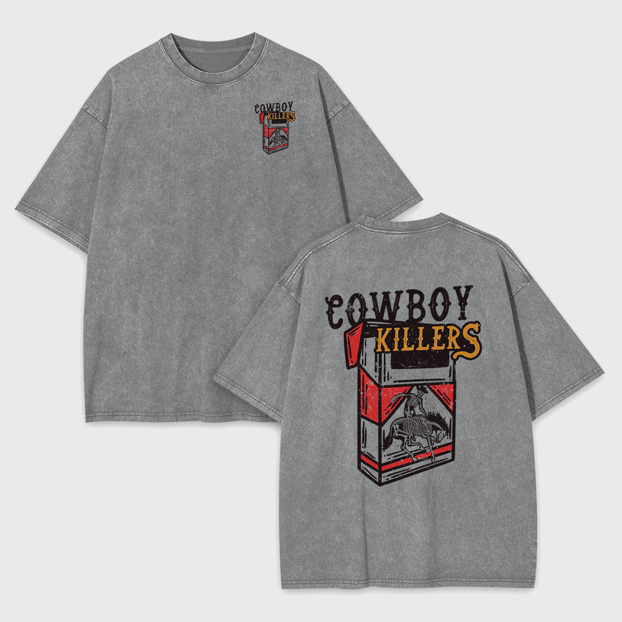 Cowboy Killers Double Sided Printing Garment-dye Tees