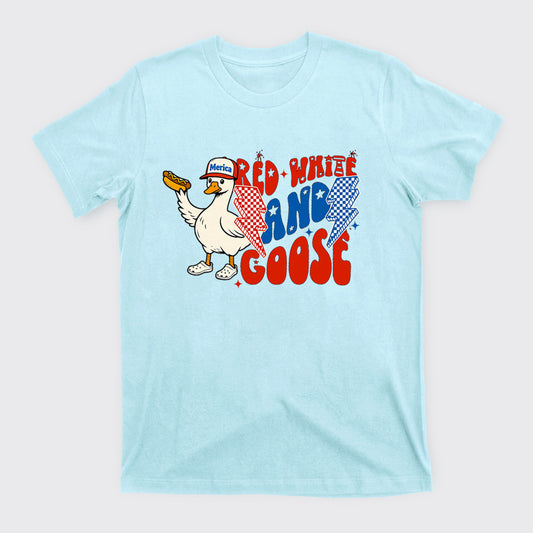 Patriotic Goose-Red White And Goose T-Shirts