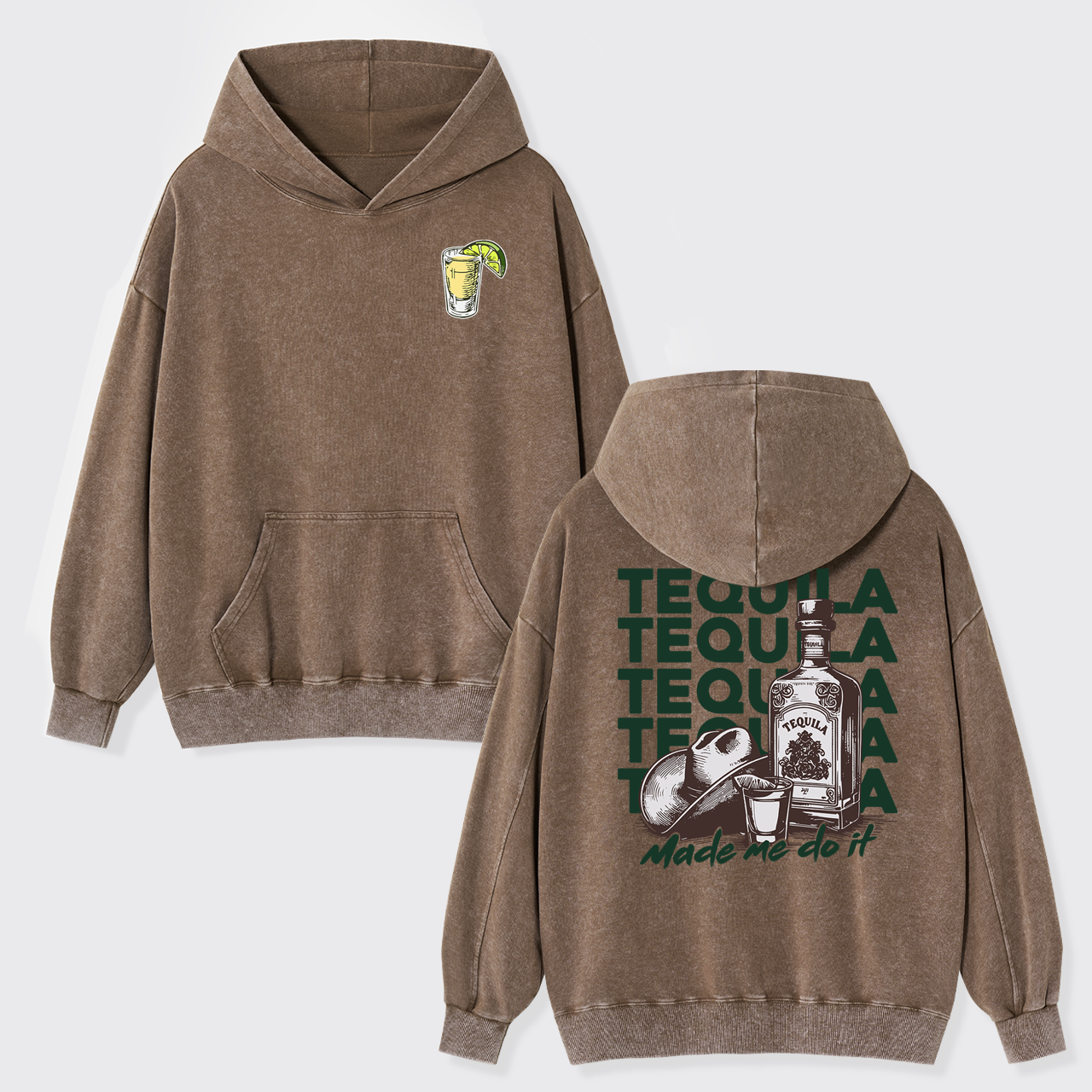 Cute Tequila Shot Lover Garment-Dye Hoodies