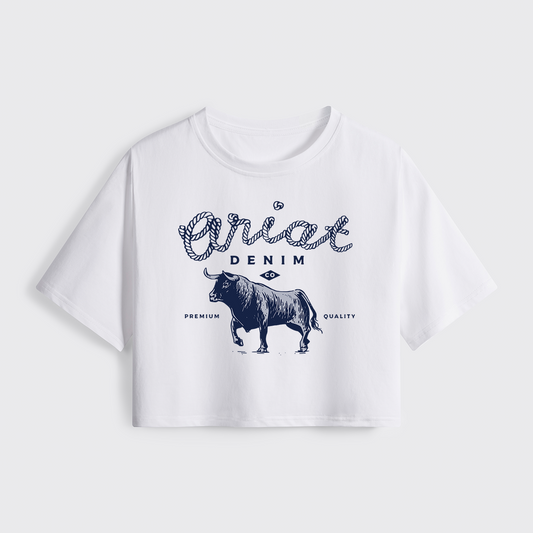 Cowboy Bull Cropped Boxy Tee