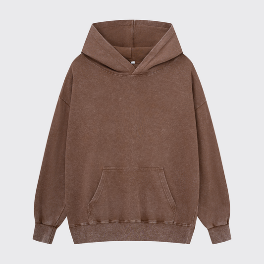 Washed Hoodie:Brown