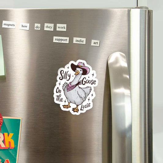 Silly Goose,On The Loose_Broncobay Fridge Magnet