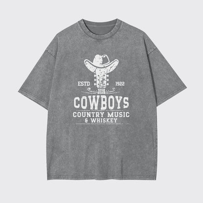 Cowboys Country Music 6 Whiskey Garment-dye Tees