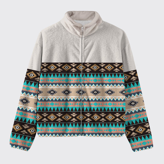 Aztec Pattern Design Fleece Jacket_4