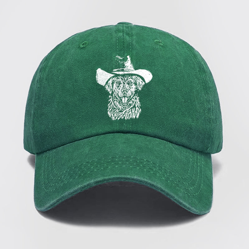 Cowboy Dog Washed Baseball Cap