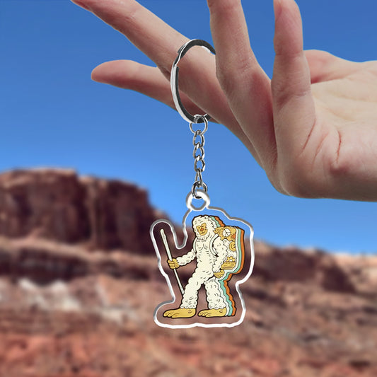 Retro Hiking Yeti_Broncobay Keychain