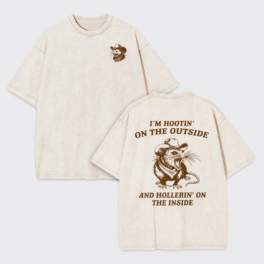 I'm Hootin' On The Outside Garment-dye Tees