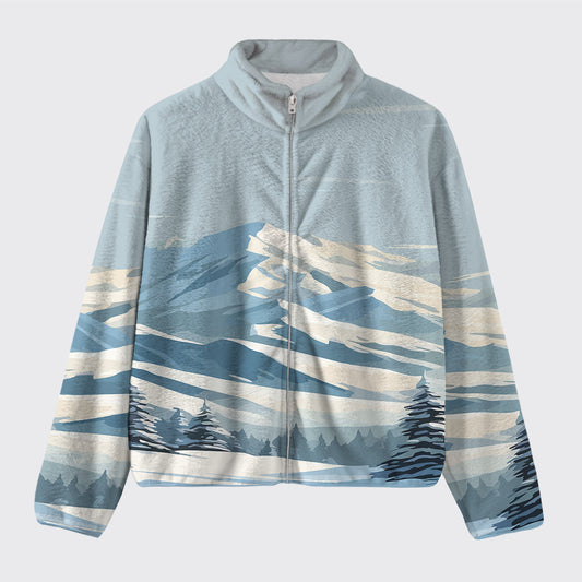 Cold Snow Mountain Design Fleece Jacket