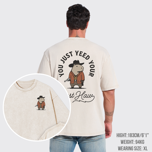 Funny Capybara Cowboy Garment-dye Tees