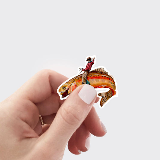 Golden Trout Cowboy Sticker 