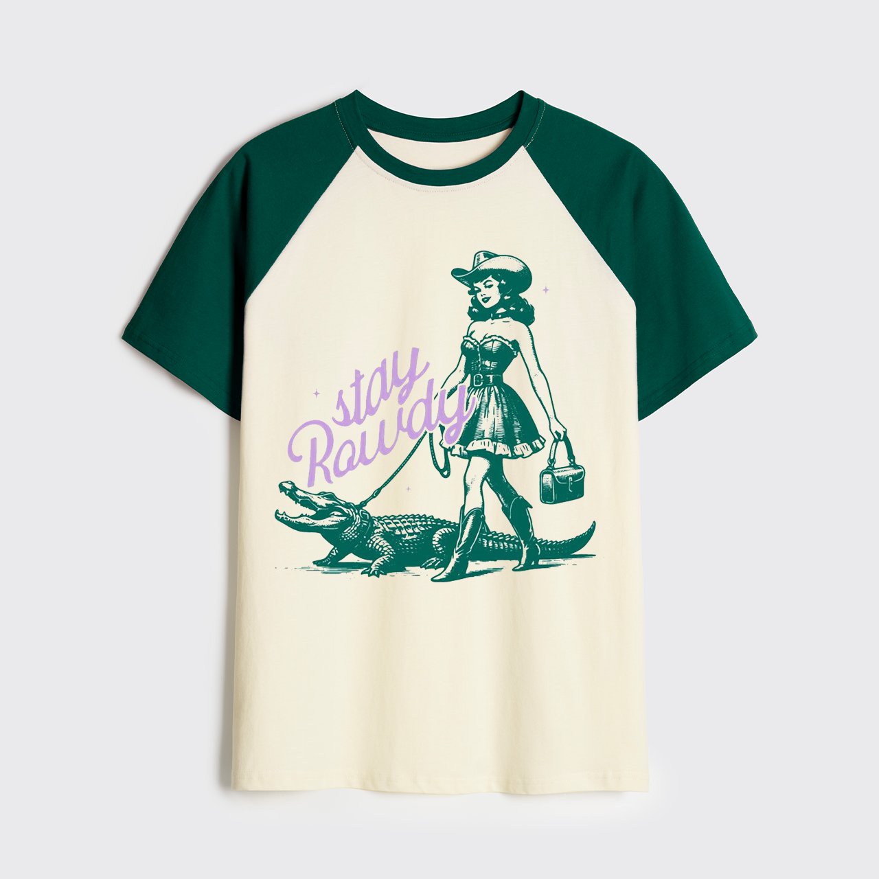 Stay Rowdy Retro Cowgirl Raglan T-shirts
