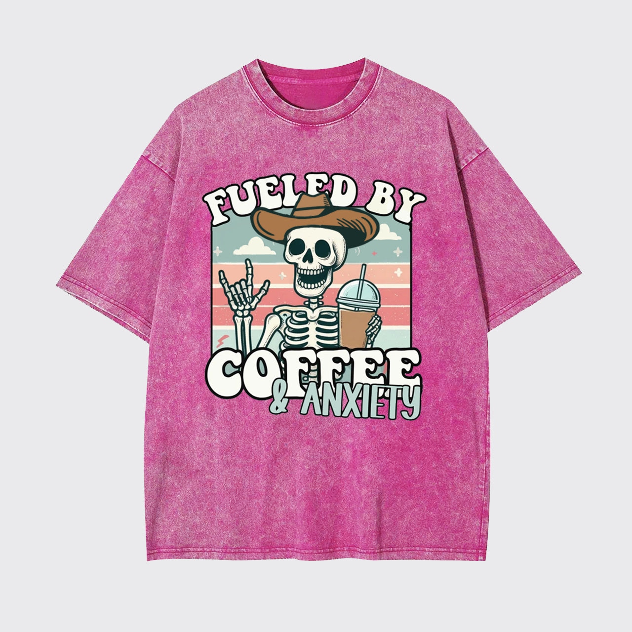 Fueled By Coffee And Anxiety Garment-dye Tees