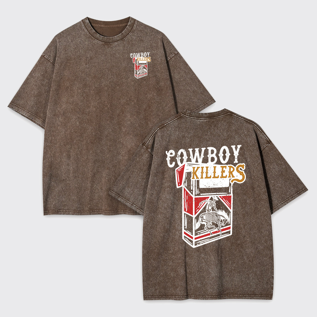 Cowboy Killers Double Sided Printing Garment-dye Tees