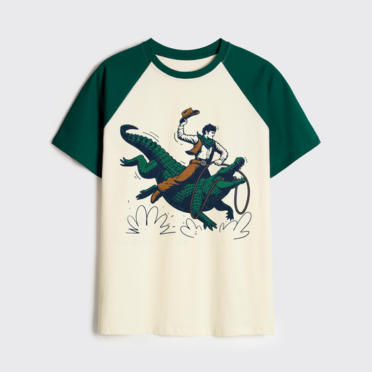 Cowboy Gator Ride Raglan T-shirts