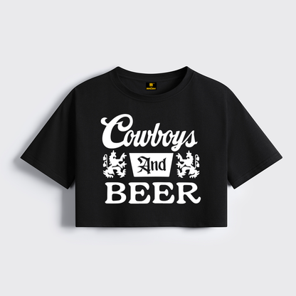 Cowboys Beer Cropped Boxy Tee