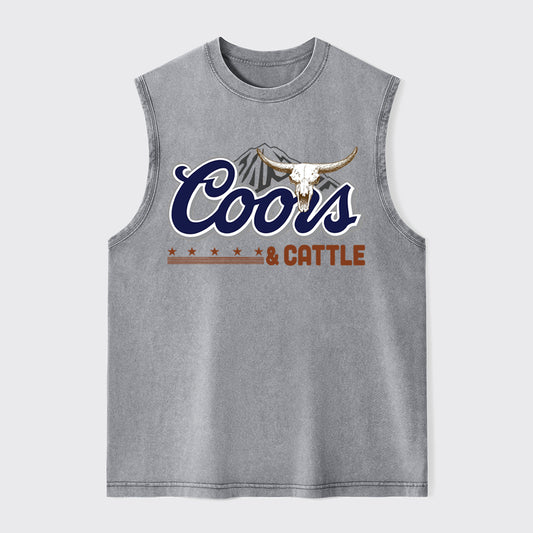 Western Country Rodeo Cowboy Washed Tanks