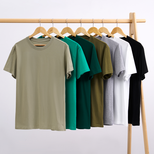 Classic Tees 7 Pack:Light Green,Christmas Green,Dark Green,Army Green,Grey,White,Black