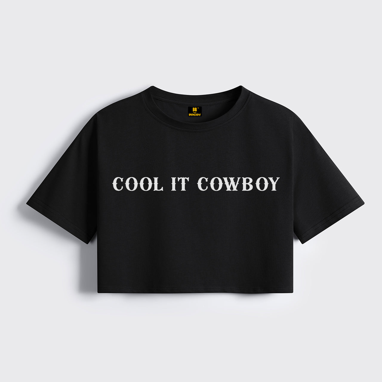 Western Fashion 90s Country Cool It Cowboy Cropped Boxy Tee