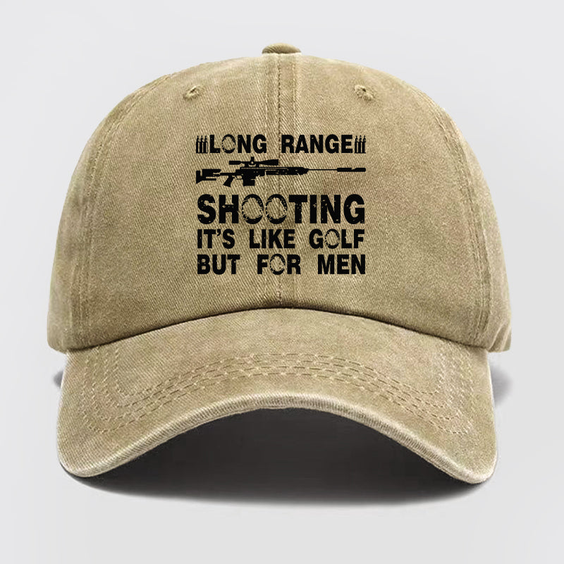 Long Range Shooting It's Like Golf Washed Baseball Cap